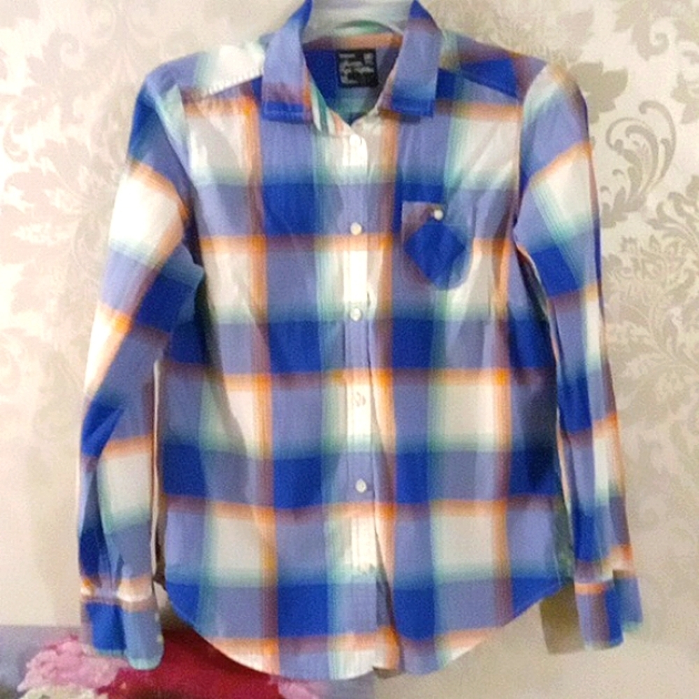 American Eagle Outfitters Plaid Button Down Shirt Junior L